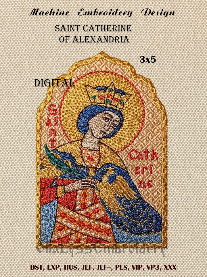 Saint Catherine of Alexandria embroidery design