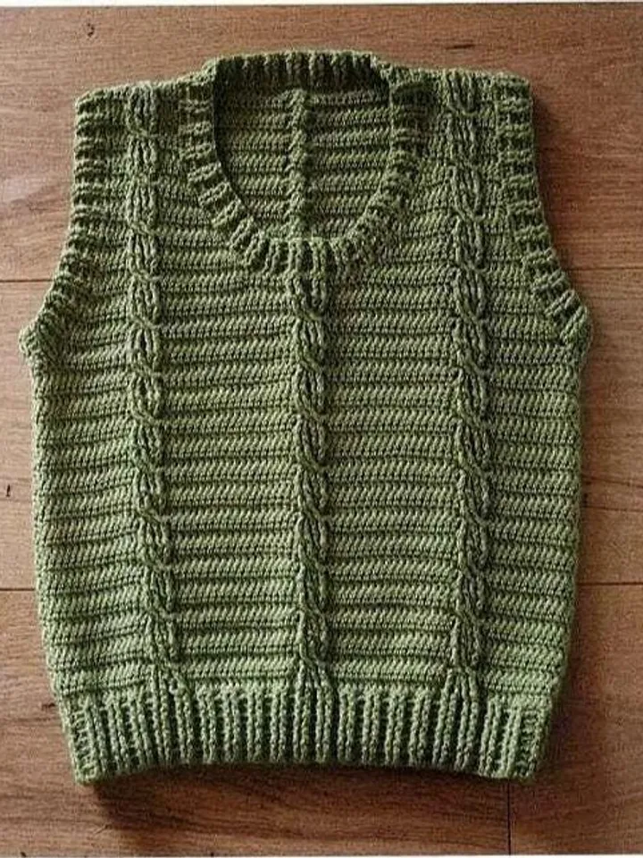 Vest crochet pattern, chunky vest, cable tank top, easy pattern vest, women waistcoat, crochet top pdf