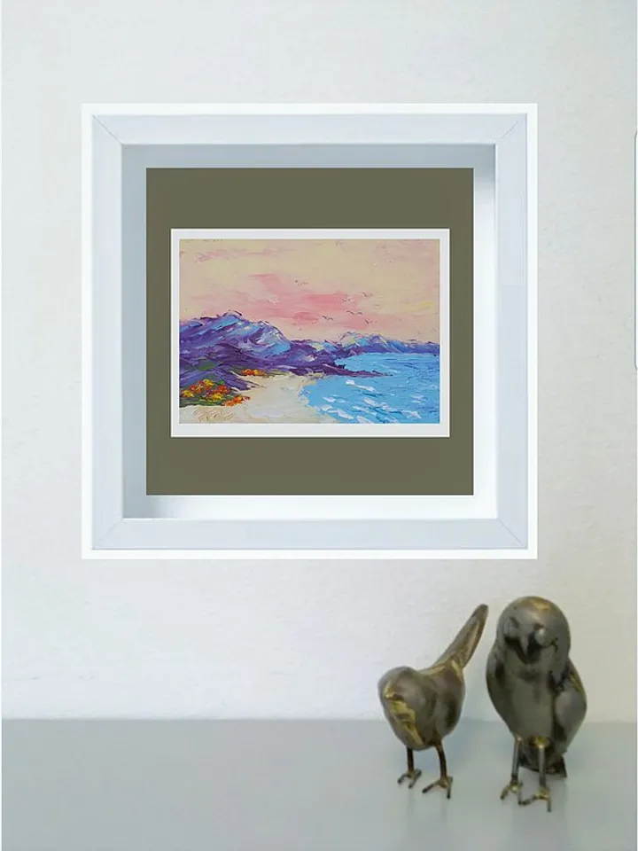 Beach Painting ACEO Original Art Seascape Wall Art Small Impasto Oil Painting