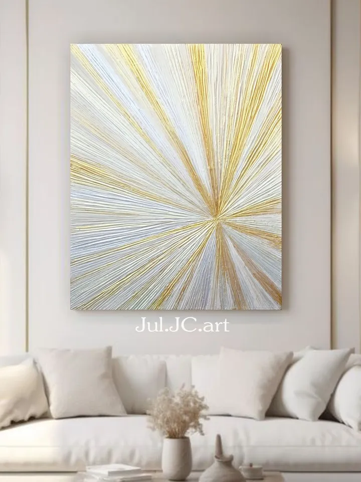 Gold and Beige Abstract Wall Art Textured Painting Modern Original art Pearly and golden shades home decor