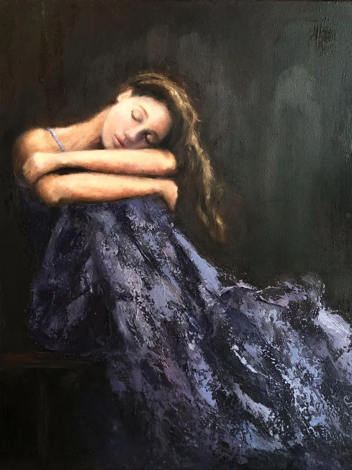 Woman Original Painting Girl Painting Female Wall Art Figurative Painting Ballerina Painting