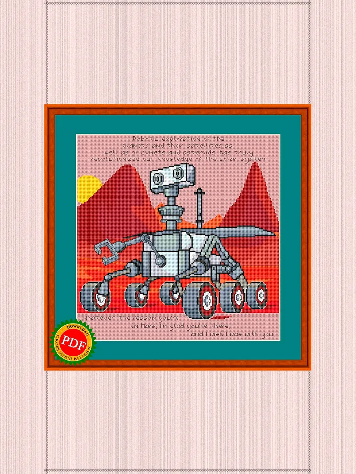 Mars Rover Cross Stitch Pattern | Flight to Mars