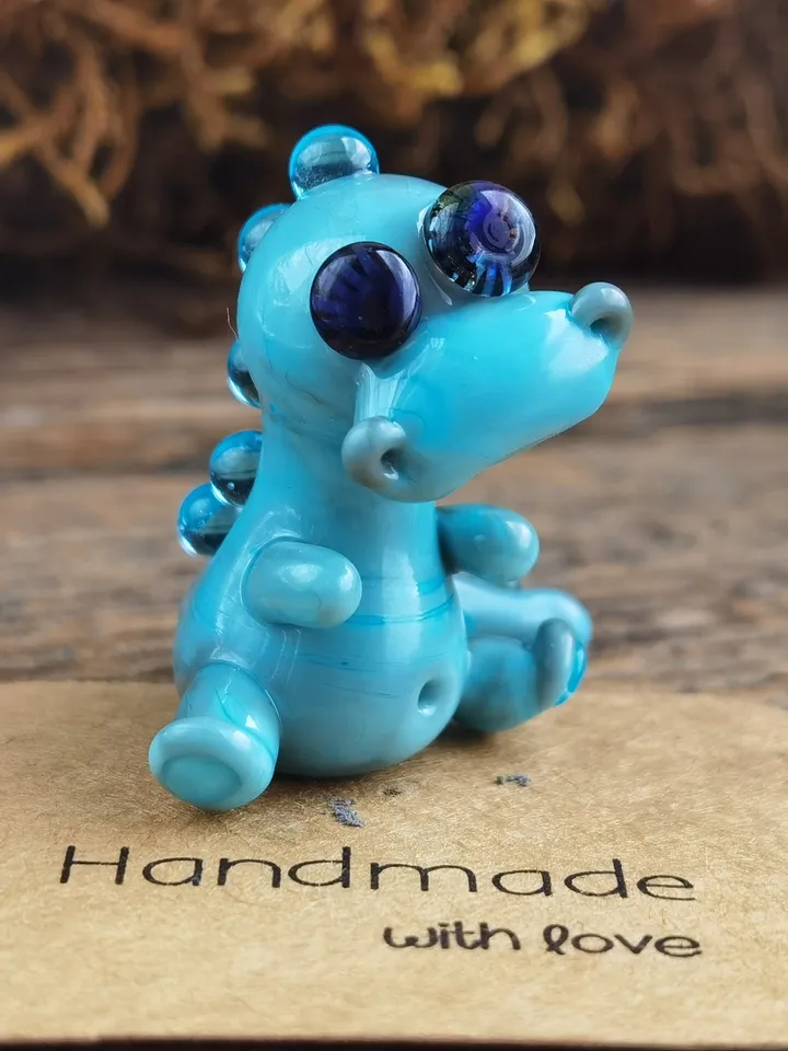 DINOSAUR ORNAMENTS Dinosaur figurine Glass dinosaur decor Miniature Dinosaur gift Dino figurine Glass figurines Tiny glass animals Dragon