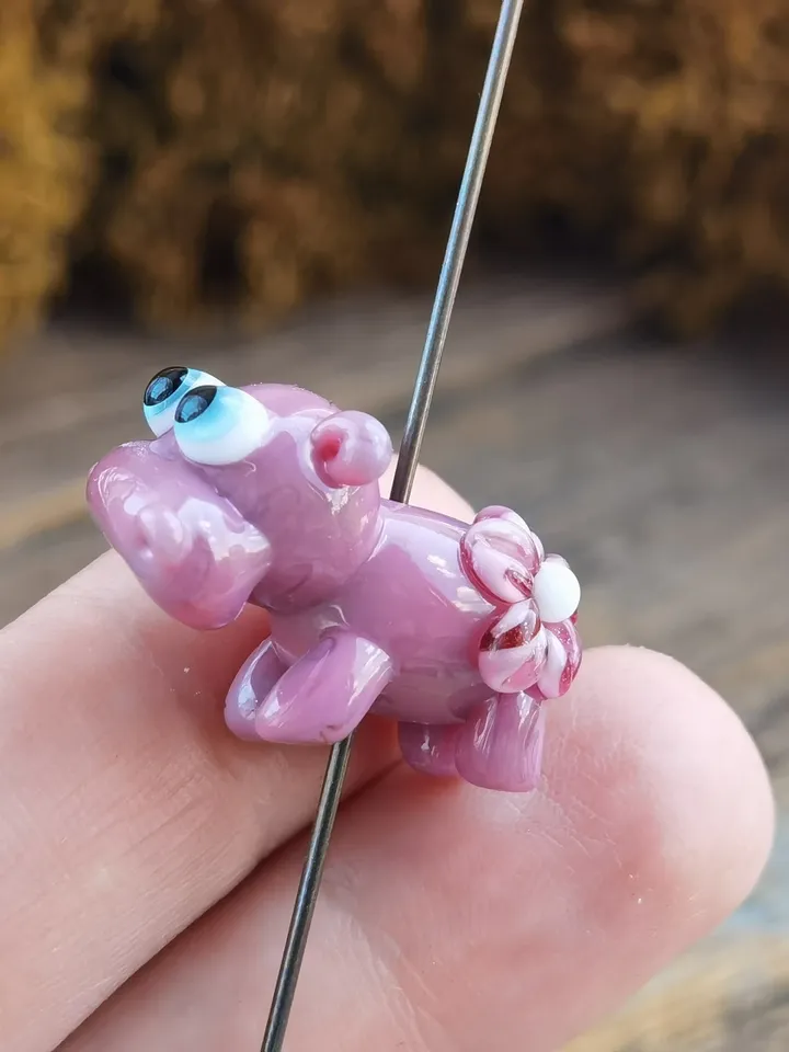 Glass beads Hippo beads Lampwork beads hippo figurine Glass hippo Miniature hippo Tiny glass animals Blown glass art Terrarium