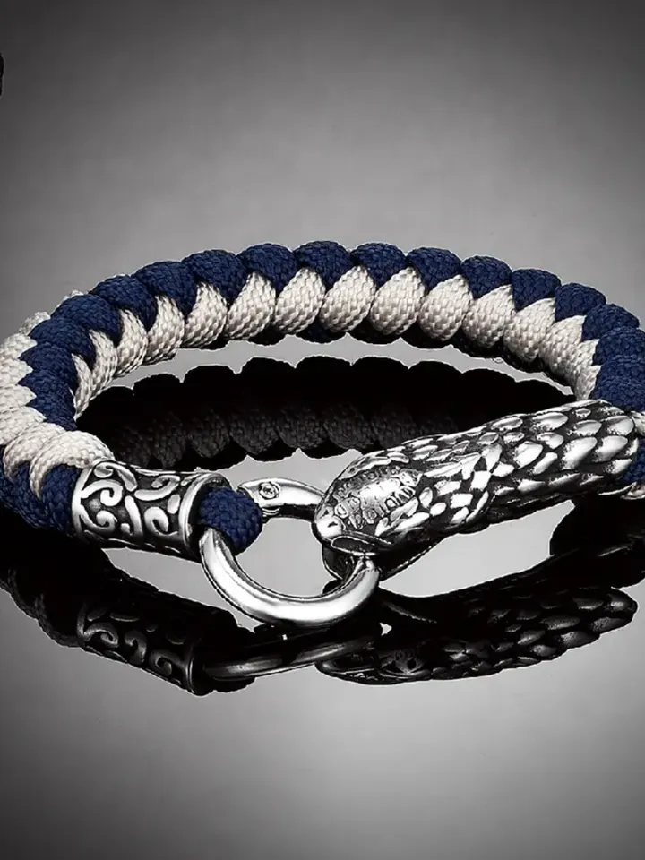 Paracord and stainless steel bracelet Viking Snake
