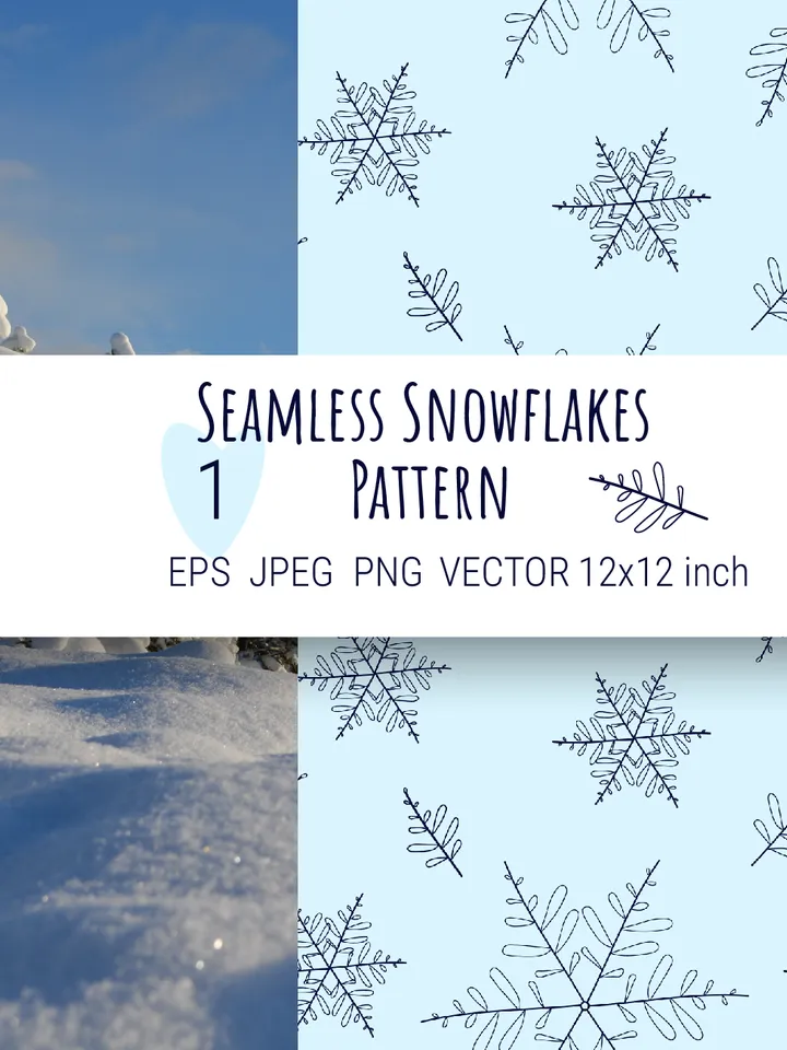 Seamless snowflakes pattern. Winter print