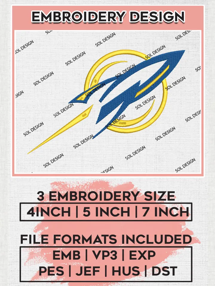 Toledo Rockets NCAA Team Logo embroidery designs, NCAA Toledo Rockets Logo Machine embroidery designs, NCAA Team Logo embroidery designs, NCAA Game Day Machine embroidery designs, Digital Download