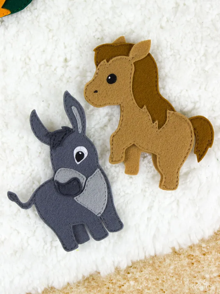 Felt Domestic Animals Sewing Pattern - Felt Finger Puppets