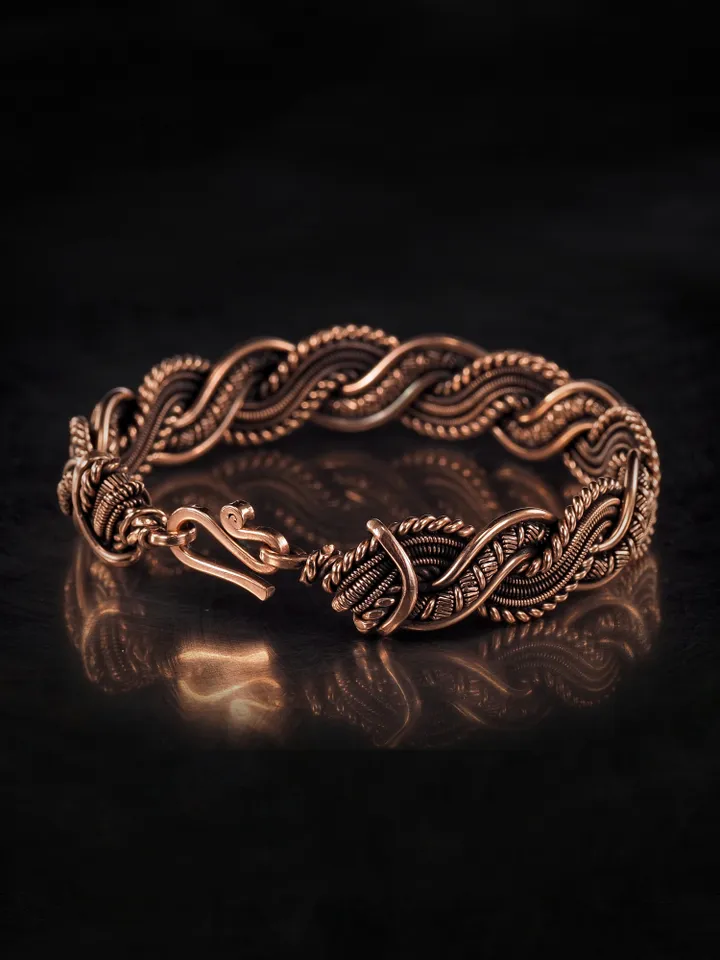 Wire wrapped copper bracelet for woman Antique style copper jewelry WireWrapArt