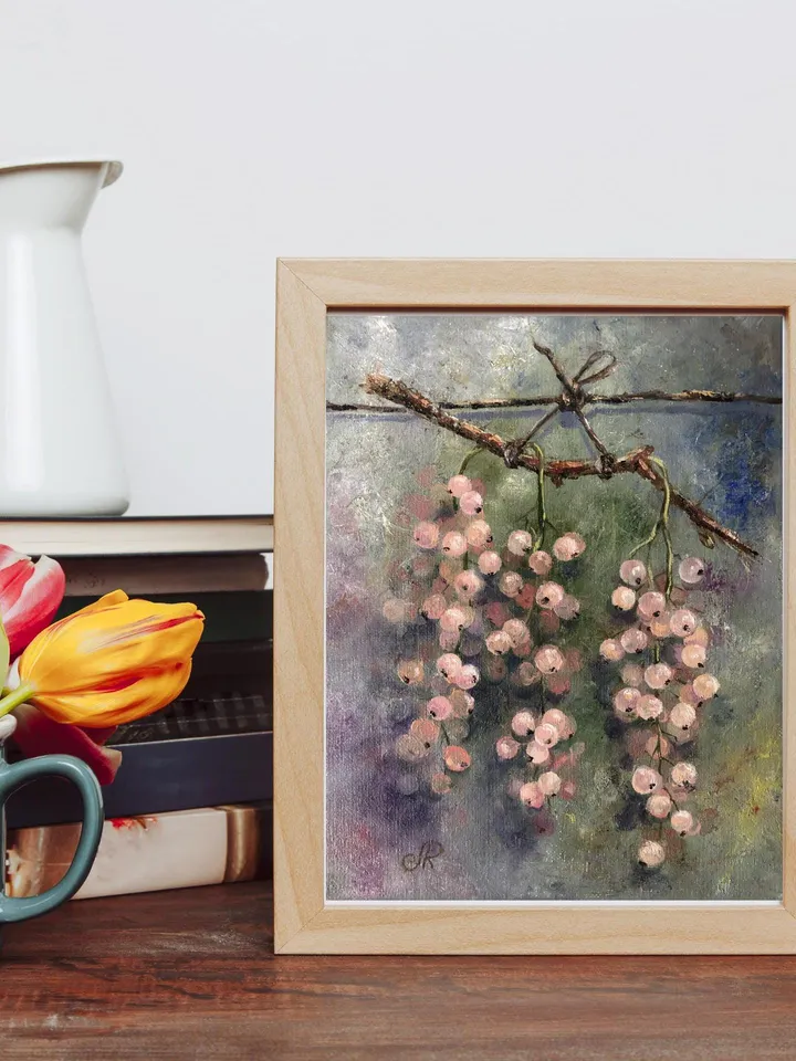 Fruits Oil Painting Still life Original Painting Berries Wall Art