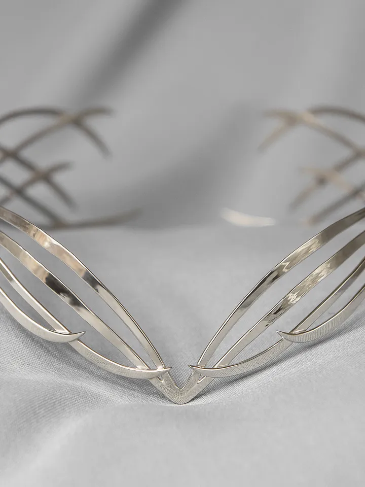 Wedding diadem Bridal Elven Tiara Elf Leaf Crown bridal hair vine Wedding Headpiece headband Silver Bridal Tiara Miriel