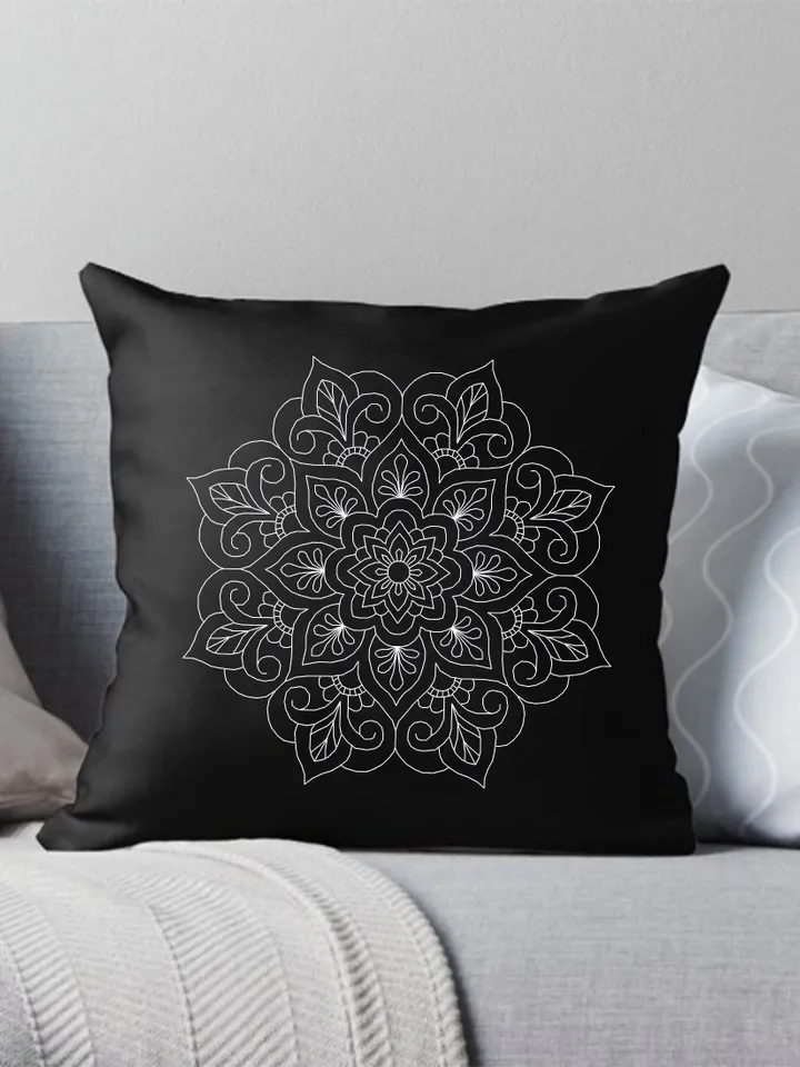 Floral mandala blackwork pattern PDF Backstitch chart Mandala ornament, Blackwork mandala embroidery download PDF, Blackwork embroidery #W20