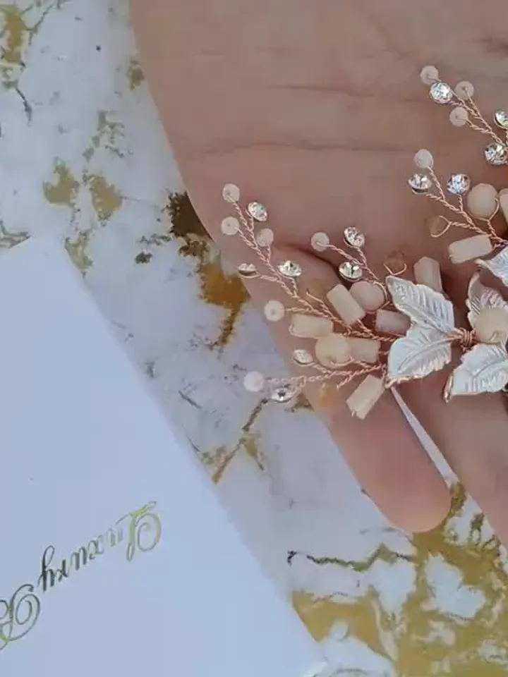 Peach Rose Gold Long Wedding Earrings For Bride, Formal Earrings , Boho Bridal Earrings, Boho Wedding Earrings, Statement Earrings, Jewelry