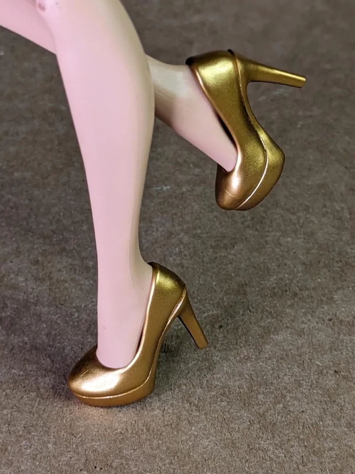 Gold heels shoes for fashion female dolls (Color Infusion, MH)