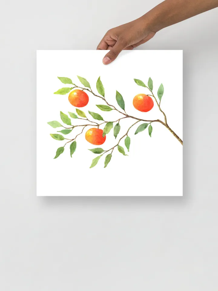Orange Tree Art Print, Watercolor Painting, Citrus Tree, Kitchen Decor, Plant Wall Art, Fruit Art Print, Orange Tree, Vintage Fruit Trees