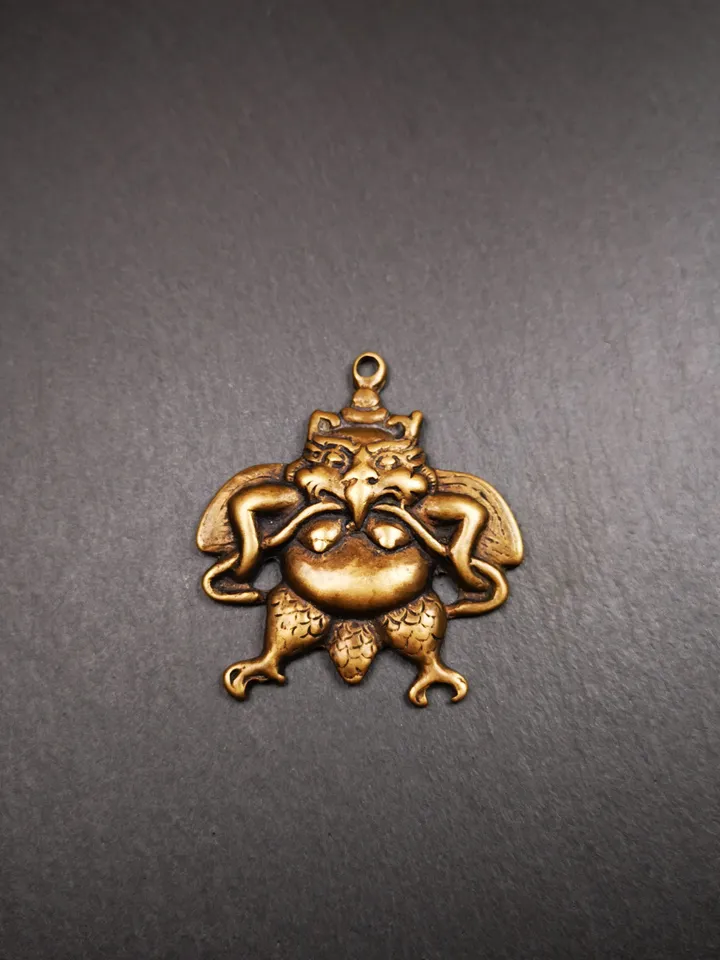 Gandhanra Antique Tibetan Buddhist Amulet,Garuda,Garula,Suparna,Golden-winged Bird Pendant,Made of Copper