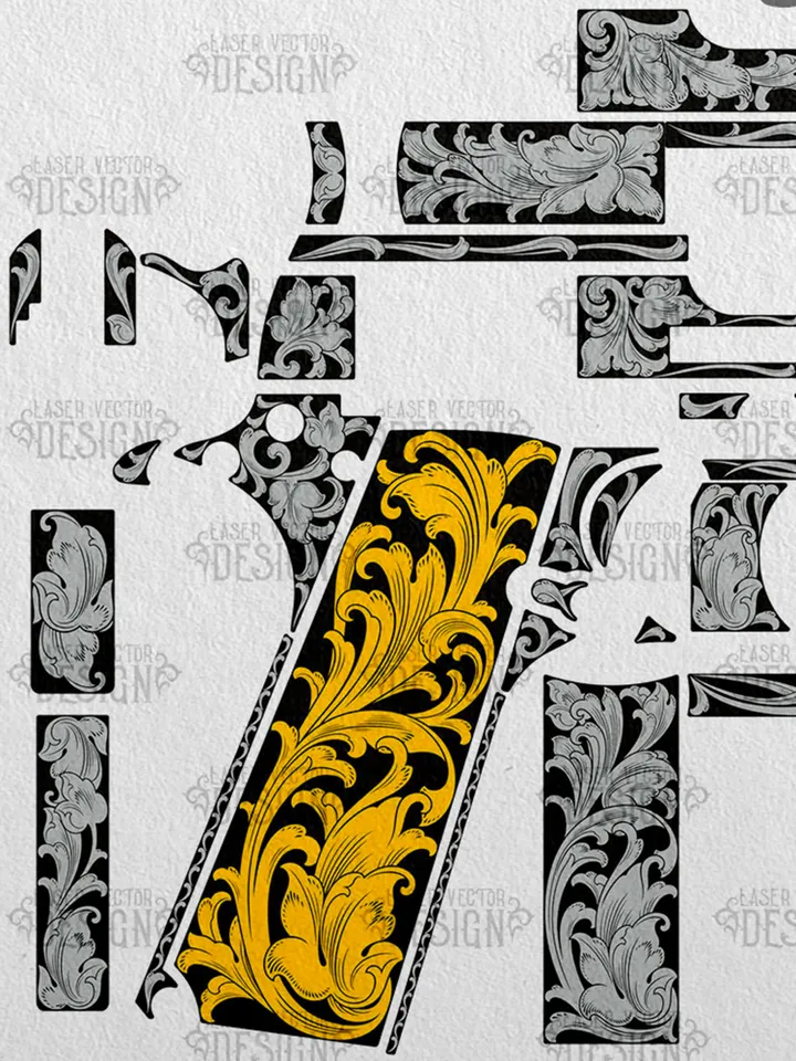 VECTOR DESIGN Colt 1911 government Scrollwork 4