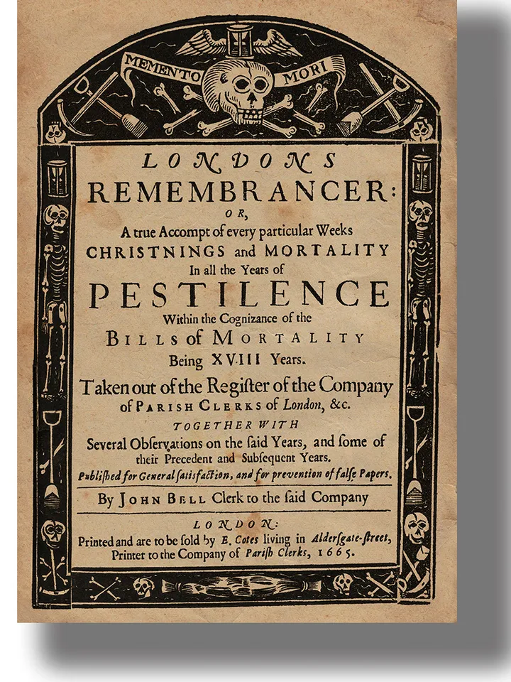 The Chronicler of London: a description of baptisms and deaths during the years of the epidemic.