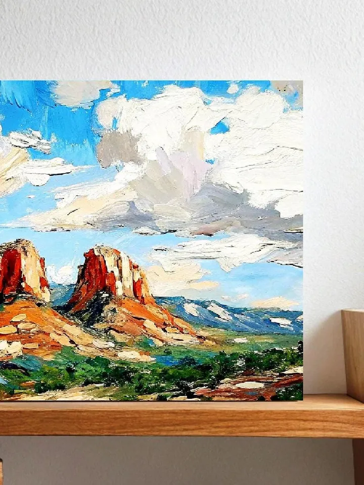 Arizona Painting Original Art Sedona Landscape Impasto Oil Painting Landscape Small Artwork Art Gift by ArtProkopaloSv