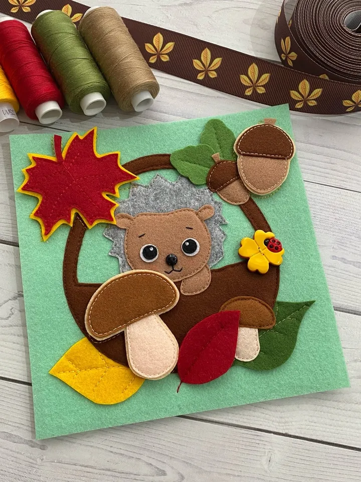 Autumn Book, Quiet Felt Book, Montessori toy, Busy book for kids, Educational toy, Gift for baby