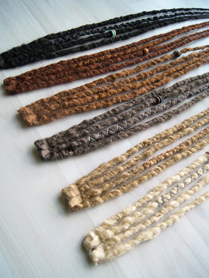 Clip In 4 Dreadlock Extensions Crochet dreads Custom Synthetic Hair Boho Hair Wraps Beads