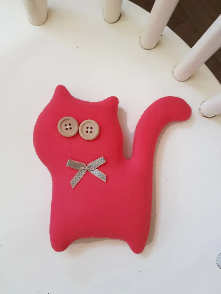 Pink Cat sewing pattern PDF, digital tutorial in english, plush toy sewing diy