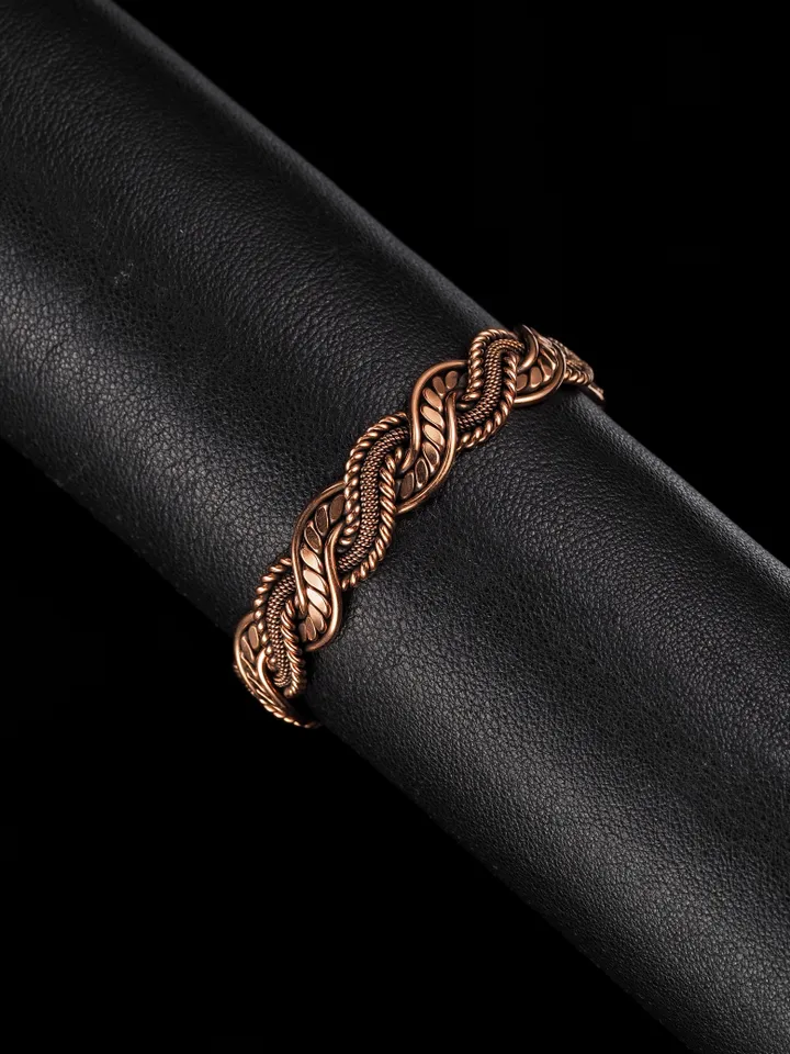 Woven copper wire bracelet Antique style handcrafted copper jewelry Unique gift
