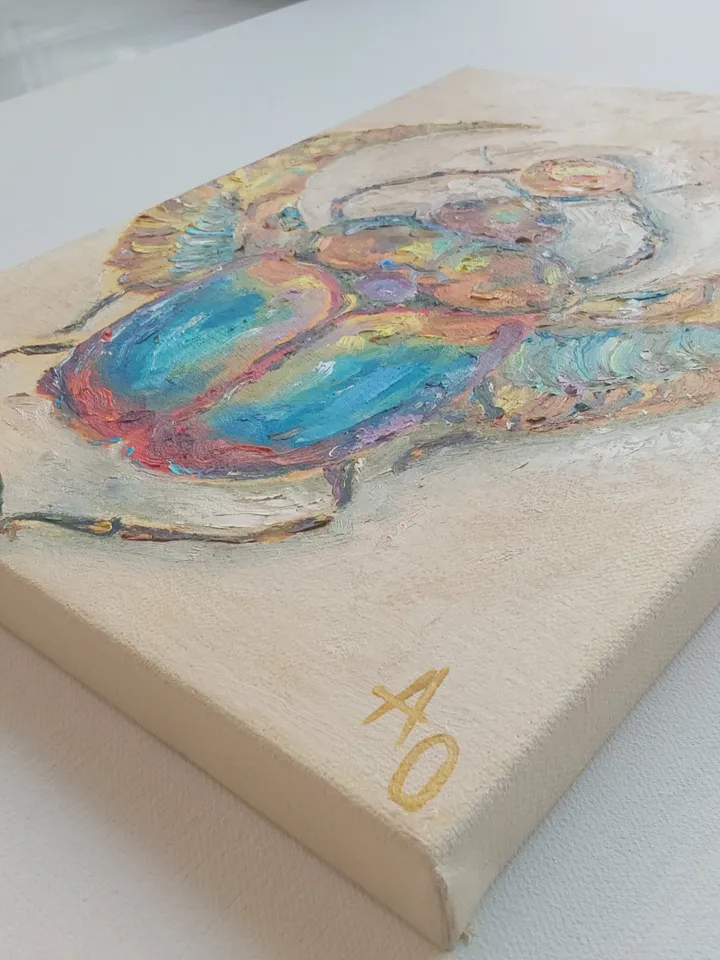 Oil painting on canvas "Scarab Beetle" 25x35cm (10x14inch) TO ORDER