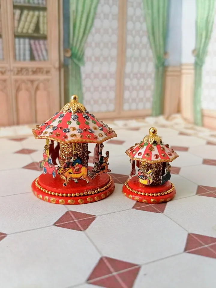 Carousel for a doll. Doll toy. 1:12. Handmade.