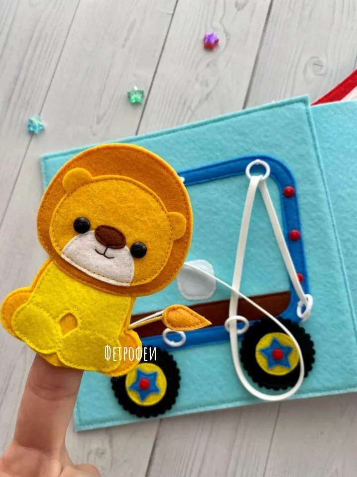 Circus Quiet book Pattern PDF, Activity Felt book pattern, Soft montessori book template, Quiet book sewing ideas for baby 1, 2, 3 year old