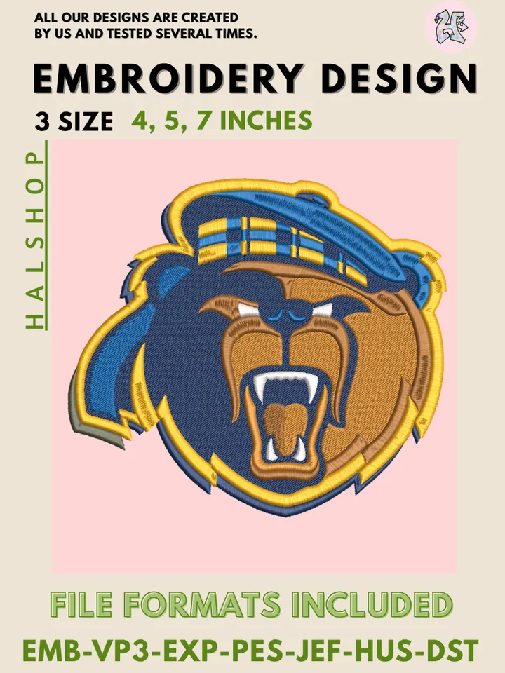 UC Riverside Highlanders NCAA Team Funny Mascot Logo Embroidery Design Files – College Sports Machine Embroidery, 3 Sizes, Digital Instant Download