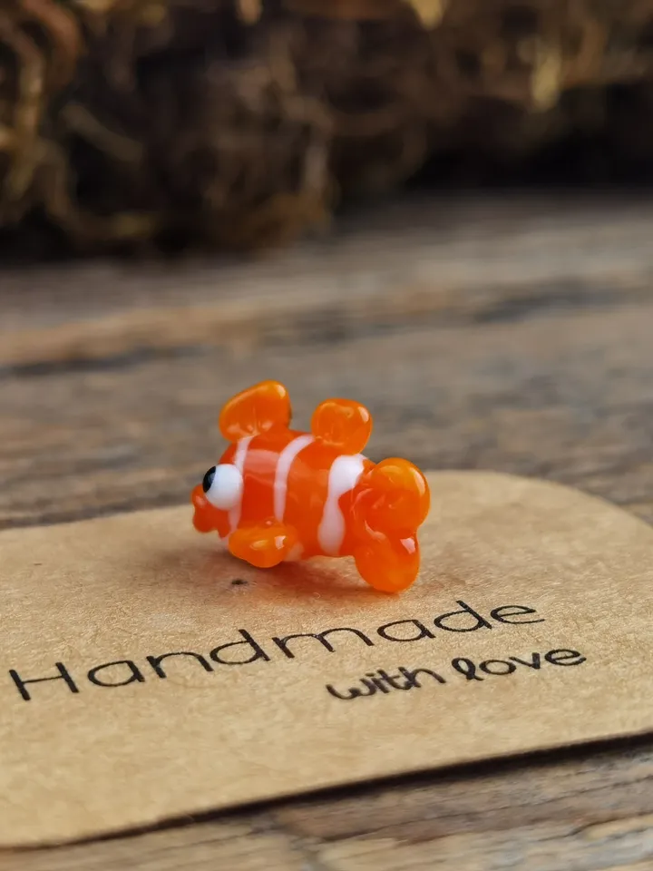 Glass Fish figurines Tiny fish Miniature fish Glass figurines Tiny glass animals Blown glass art Aquarium decor Dollhouse miniature