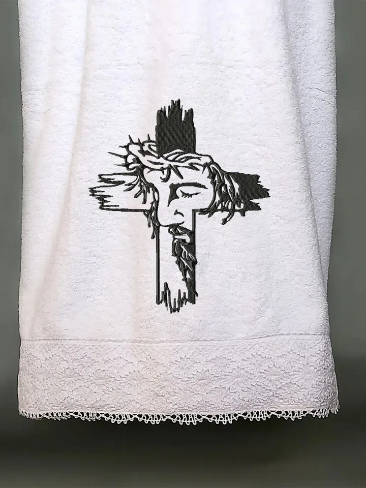 Jesus cross embroidery design Machine embroidery pattern 4 sizes, Religious embroidery files christian cross, Jesus on the cross design #R45