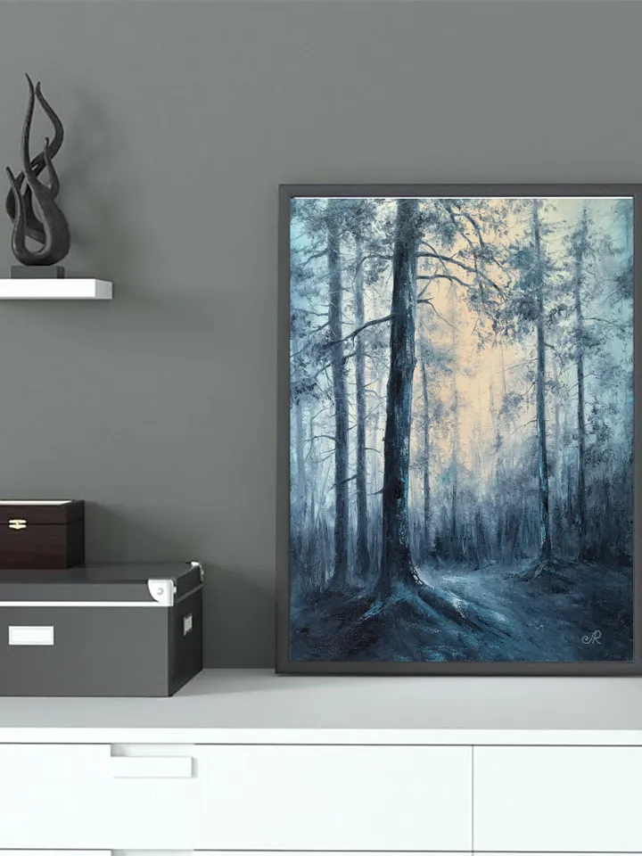 Forest Original Painting Oil Landscape Trees Wall Art