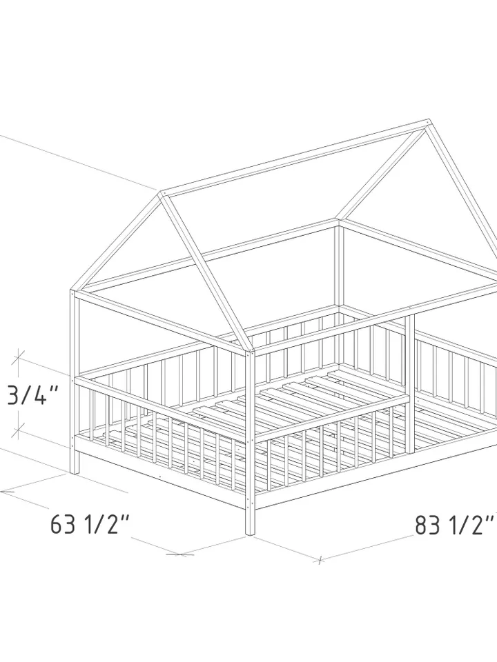 Toddler House Bed Plans, Queen Size, DIY, PDF