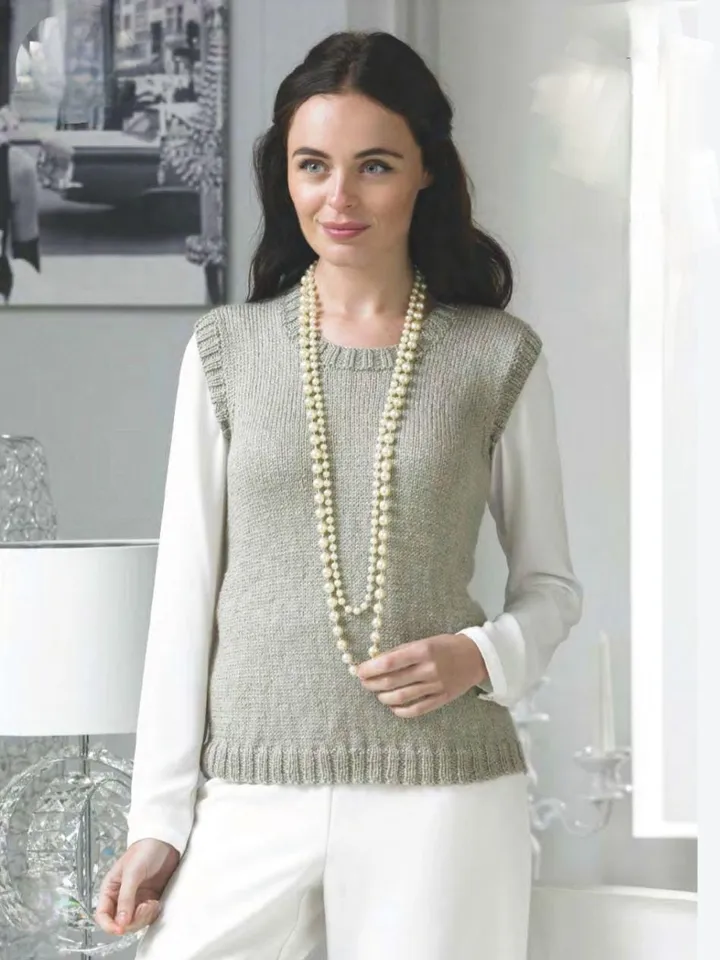 Vest knitting pattern, women waistcoat pattern, easy pattern sleeveless cardigan, top knitting pattern