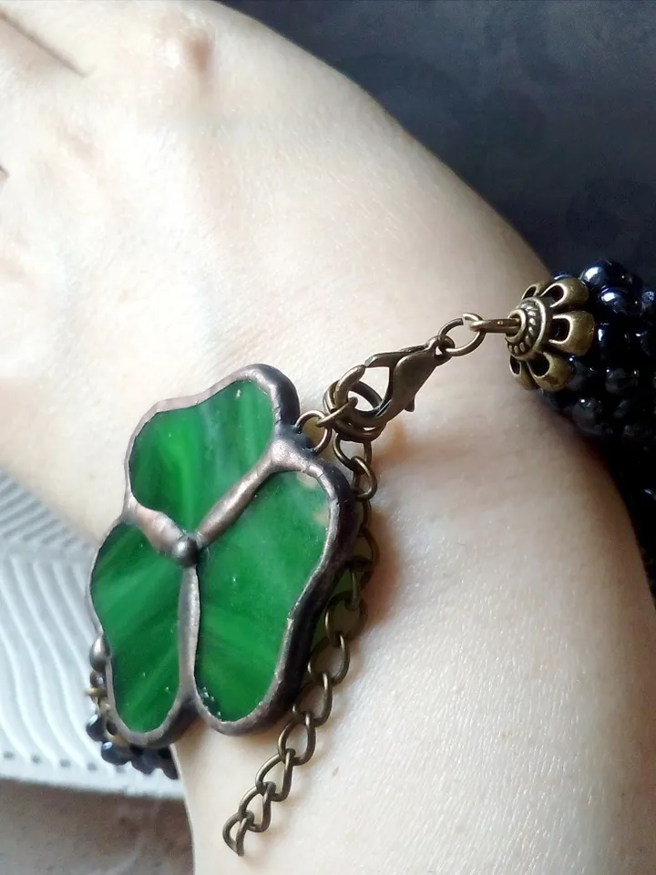 Shamrock bracelet, st patricksday, Clover leaf, trefoil, St Patricks clover, 3 leaf clover, Irish bracelet, st patrick