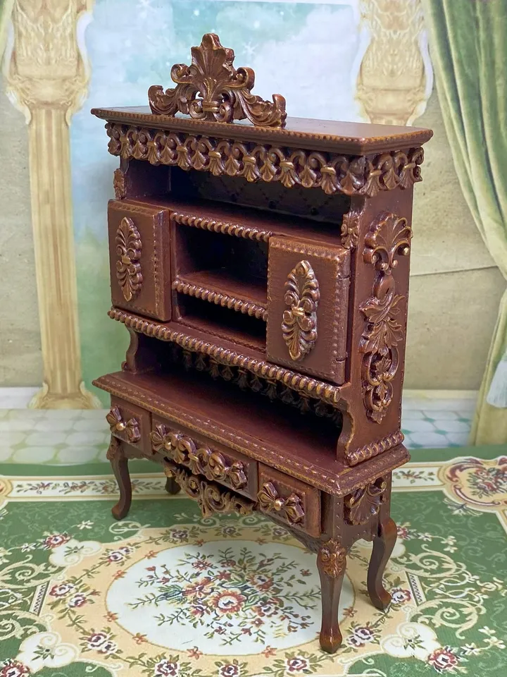 Handmade cabinet. Dollhouse miniature. 1:12. Furniture for dolls. Bookcase. Sideboard for a doll.
