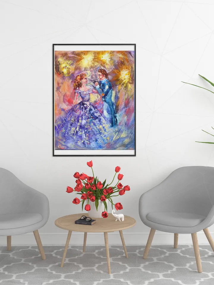 Oil Painting Loving Dance Woman Men Love Light Art Original Artist Svinar Oksana
