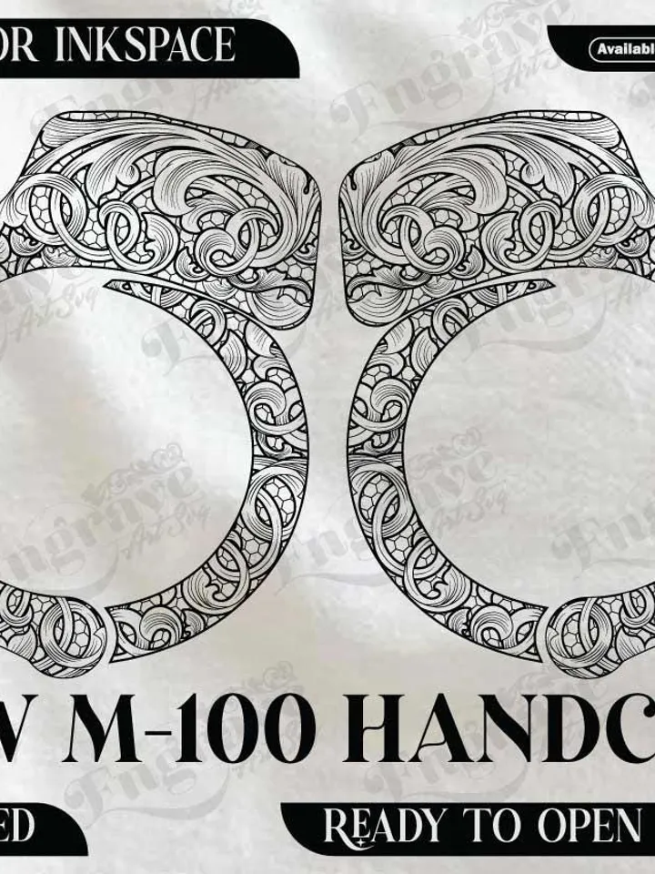 S&W M-100 HANDCUFF Scrolling Design,lasercut,laserengraving,fiberlaser,engravingfiles