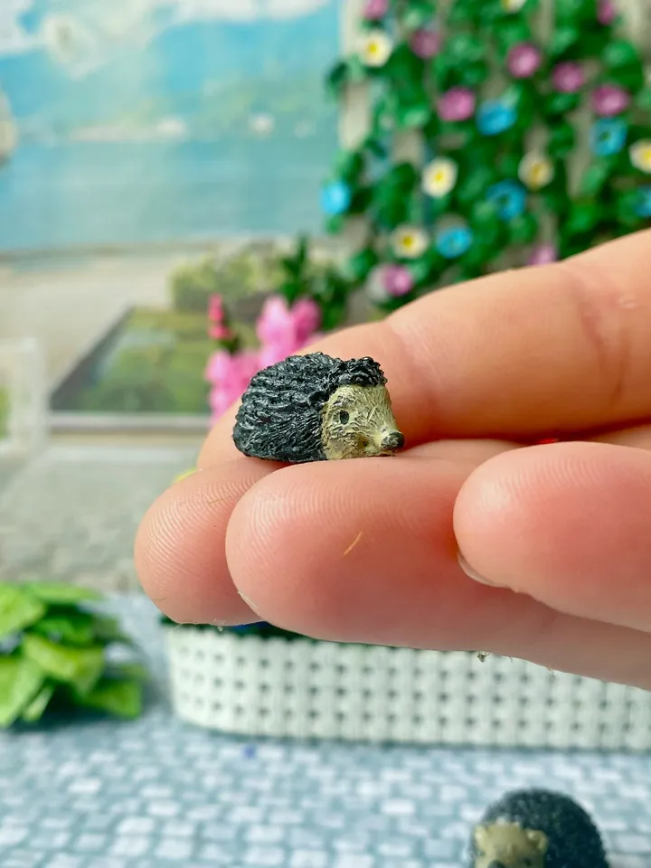 Hedgehogs for the puppet garden. Doll miniature 1:12. Toy for a doll.Accessories for a dollhouse.