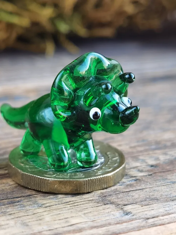 DINOSAUR ORNAMENTS Dinosaur figurine Glass dinosaur decor Miniature Dinosaur gift Dino figurine Glass figurines Tiny glass animals Terrarium