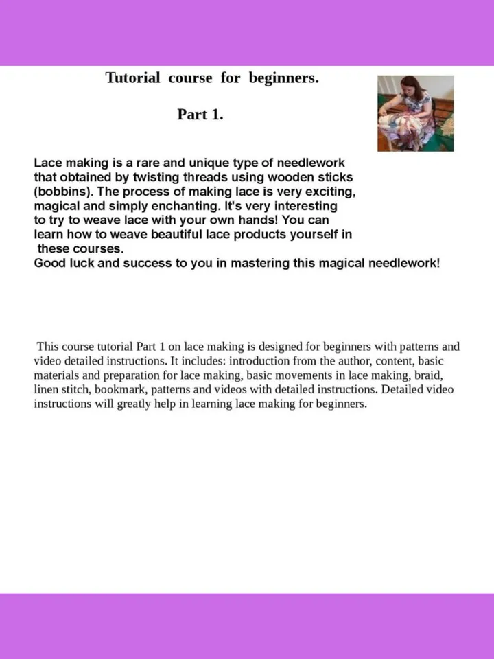 How To Make Bobbins Lace. Tutorial course for beginners.