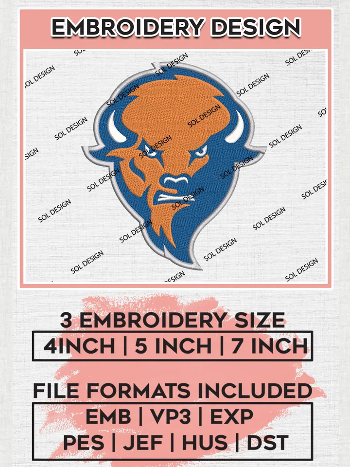 Bucknell Bison Mascot Embroidery Designs, NCAA Logo Embroidery Files, NCAA Bucknell Bison Logo, NCAA Embroidery Designs, Machine Embroidery Designs, Digital Download