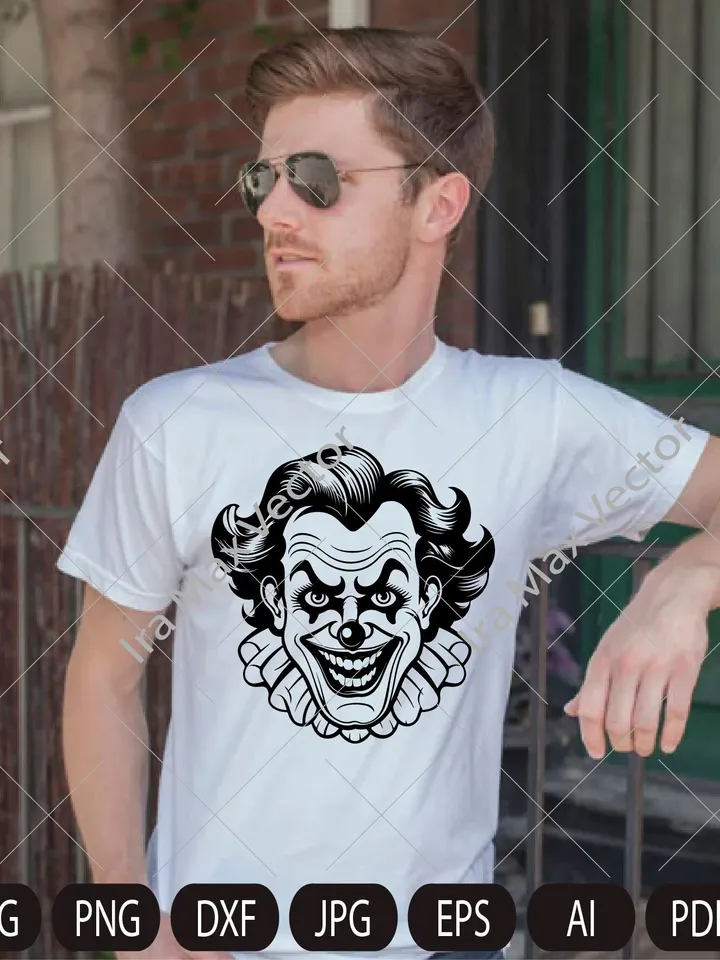 Clown Svg, Evil Clown, Clown Clipart, Clown Cut File,Сircus clown , Сlown Silhouette, Сlown vector, Clown Face, Halloween SVG,Joker svg,