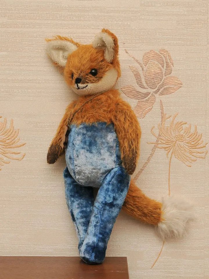 DIY Funny Fox in Pants PDF Pattern for 14" (36 cm) fully jointed stuffed toy teddy friend orange fox sewing pattern pdf