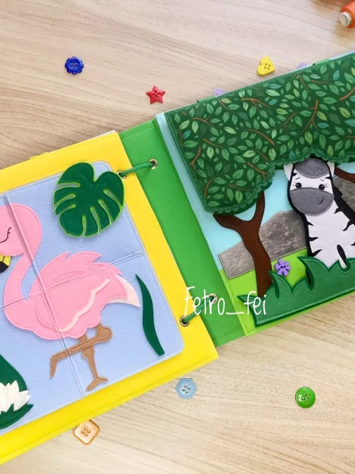 Animals Quiet book Pattern PDF, Felt book pattern, Soft montessori book template, Quiet book sewing ideas for baby 1, 2, 3 year old