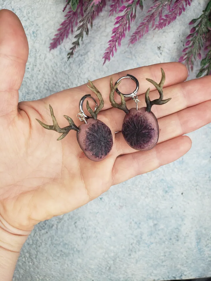 Only to be custom made (orders being taken for the middle of February 2025) Wendigo dangle earrings, stainless steel