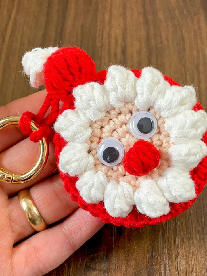 Crochet Santa Claus Keychain and Ornament PDF Pattern, DIY Christmas Decoration, Handmade Festive Keyring, Holiday Crochet Design