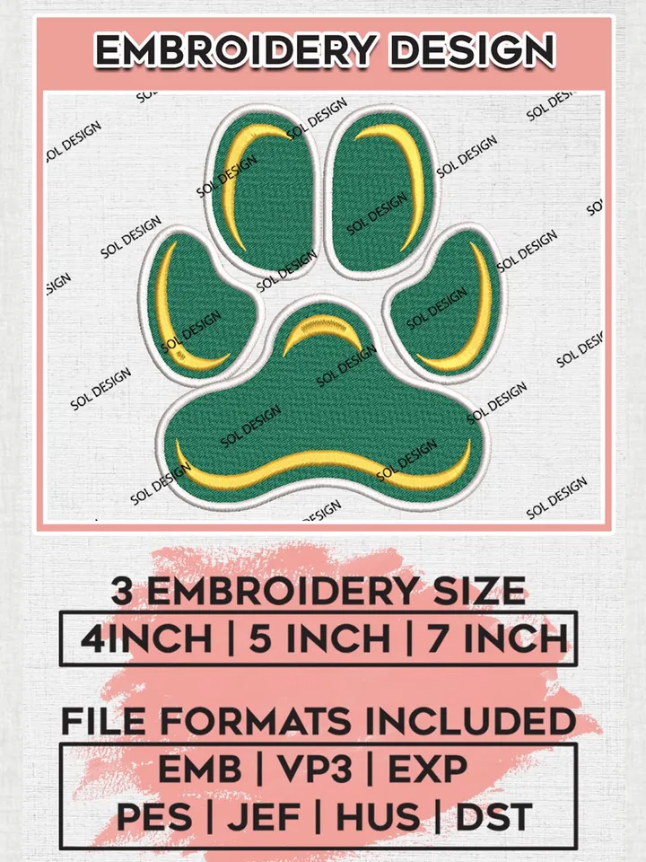 Siena Saints NCAA Team Footprint Logo Embroidery Design Files, NCAA Siena Saints Machine Embroidery, NCAA Teams, 3 sizes, NCAA Machine embroidery designs, Digital Download